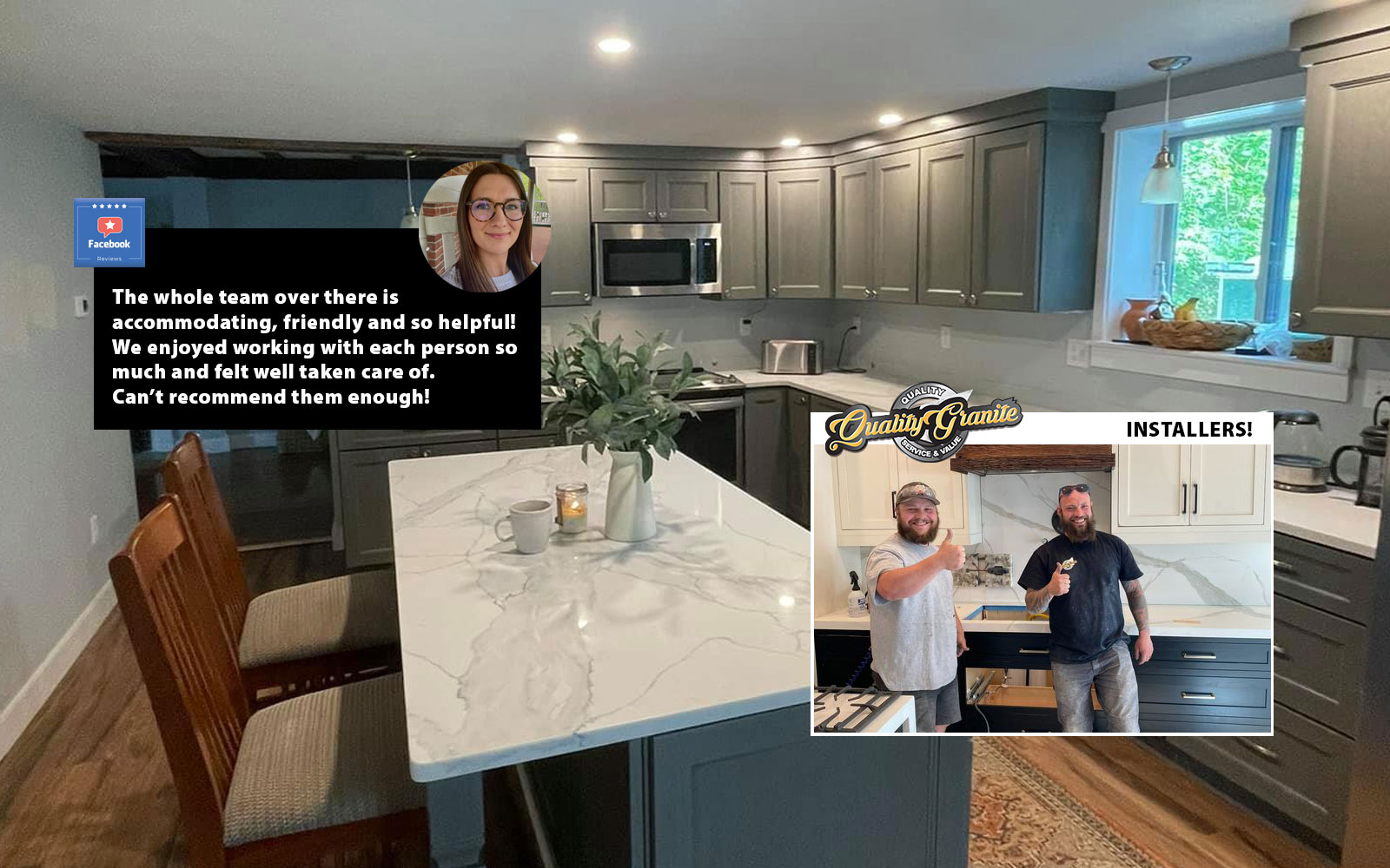 Natural stone and quartz countertops