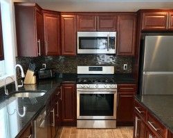 Coffee Brown Granite K-Cherry Glaze cabinetry Mont Vernon NH kitchen